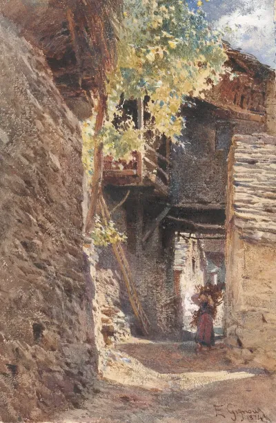 A Village Street In Northern Italy