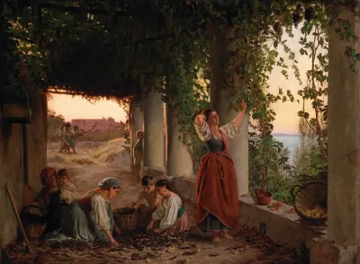A Vine Pergola At Capri