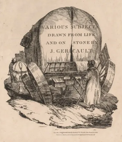 A Wagon With Harnessed Horses