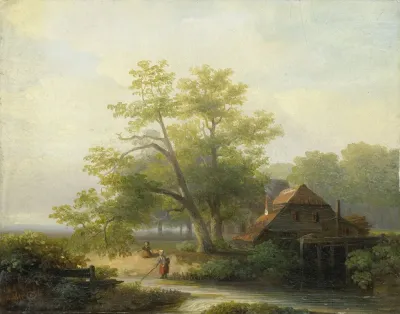A Watermill In A Woody Landscape