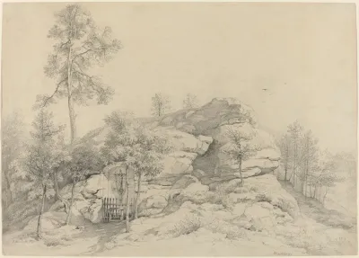 A Wayside Shrine Carved Into A Rocky Tor