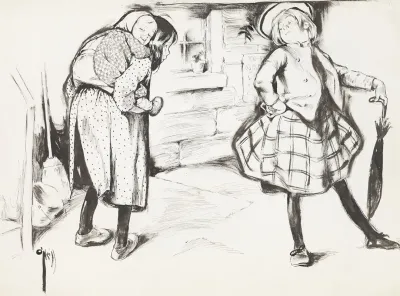 A Wealthy Girl Turns Up Her Nose At A Poor Girl Who Is Carrying A Baby On Her Back
