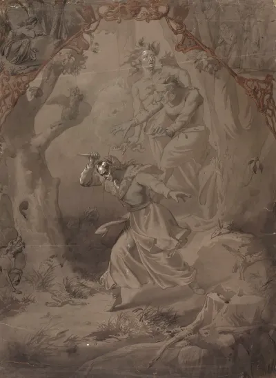 A Wife Slays Her Husband Illustration To Adam Mickiewiczs Ballad The Lilies