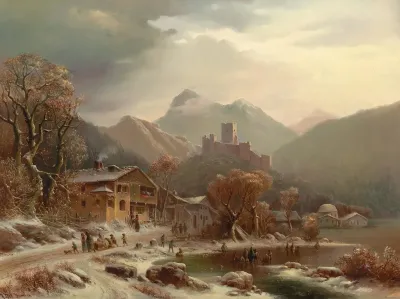 A Winter Idyll With A View Of The Kropfsberg Ruins Tyrol