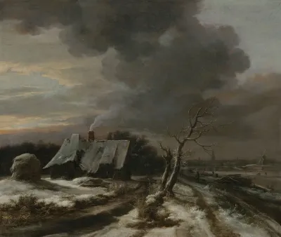 A Winter Landscape With A View Of The River Amstel And Amsterdam In The Distance