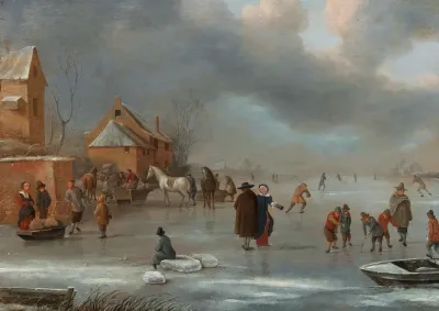 A Winter Landscape With Skaters On The Ice 2