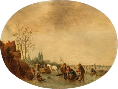 A Winter Landscape With Skaters On The Ice 3