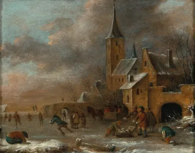A Winter Landscape With Skaters On The Ice 4