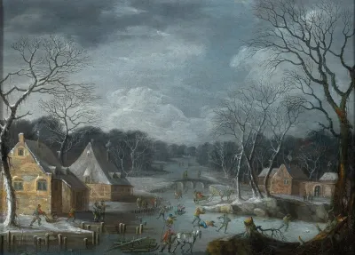 A Winter Landscape With Skaters On The Ice 5