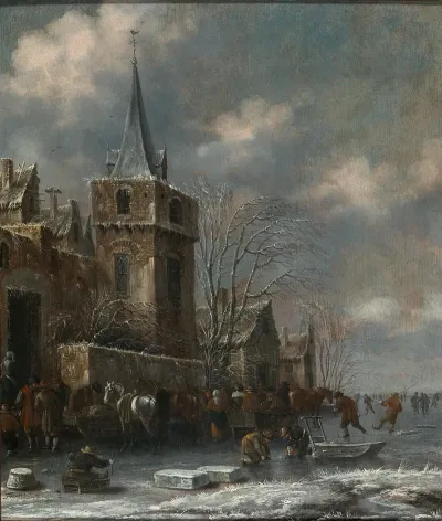 A Winter Landscape With Skaters On The Ice 6