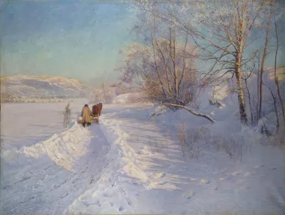 A Winter Morning After A Snowfall In Dalarna