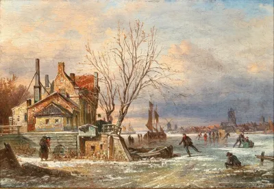 A Winter View Of The City Of Dordrecht