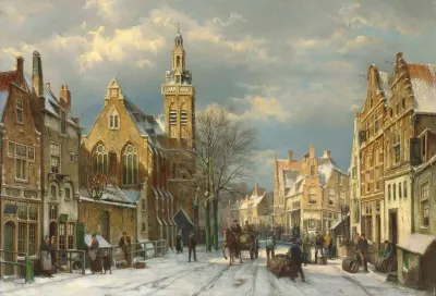 A Winters Day In A Sunlit Street