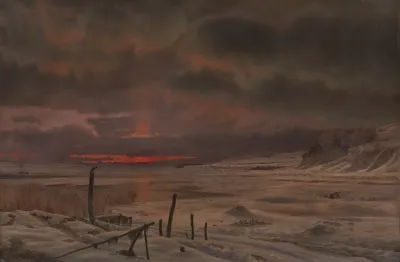 A Winters Evening By A Danish Fiord