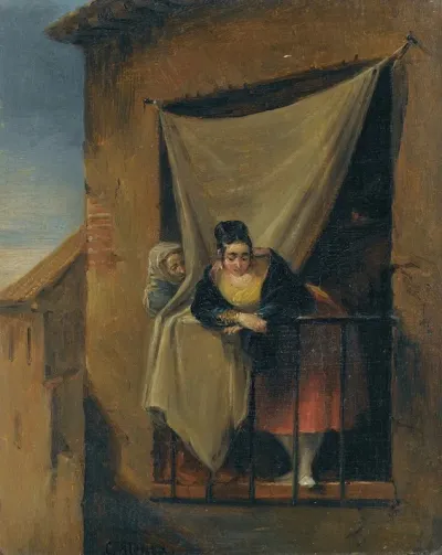 A Woman At A Balcony