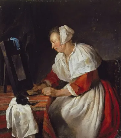 A Woman At Her Mirror