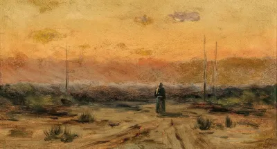 A Woman At The Seaside At Dawn