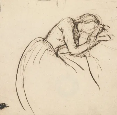 A Woman Bowed In Grief
