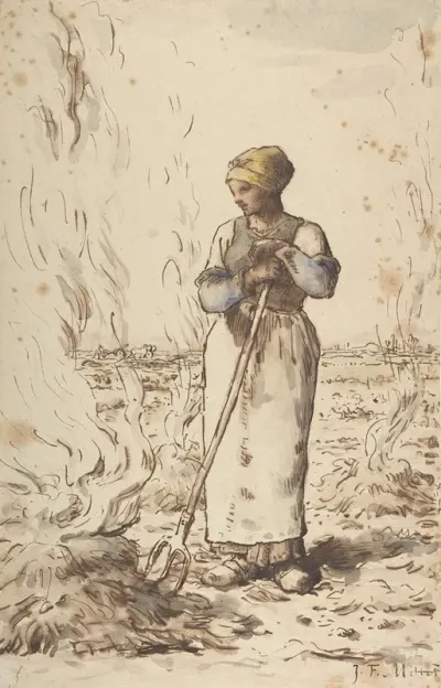 A Woman Burning Weeds