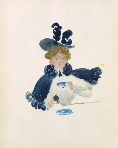 A Woman Drinking From A Cup