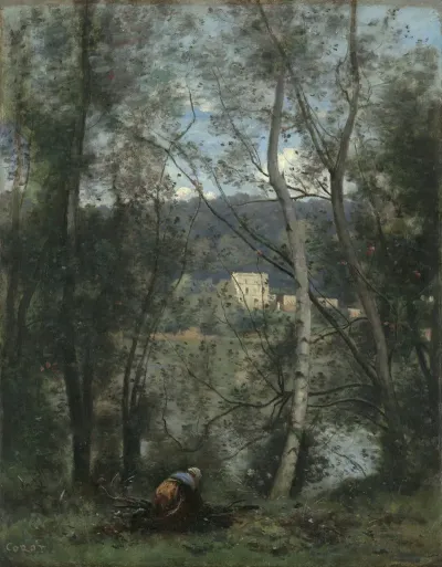 A Woman Gathering Faggots At Ville Davray