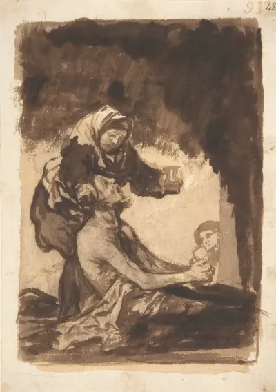 A Woman Giving A Mug To An Old Man