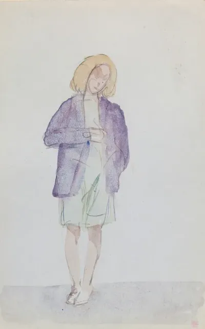 A Woman In A Purple Jacket