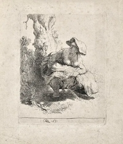A Woman Making Water