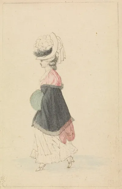 A Woman Of Fashion In Walking Dress