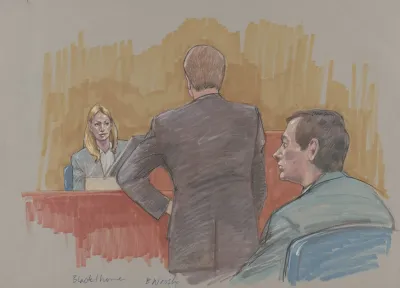 A Woman On The Stand In The Trial Of Allen Blackthorne Who Was Tried For Conspiracy In The Homicide Of His Ex Wife