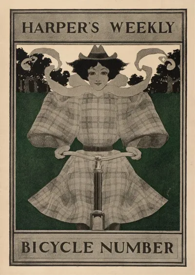 A Woman Rides A Bicycle