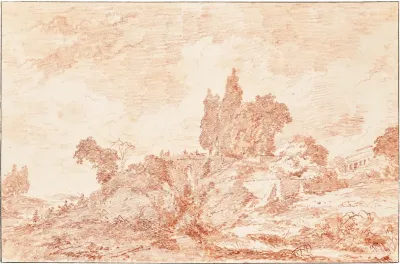A Wooded Landscape With A Distant Villa