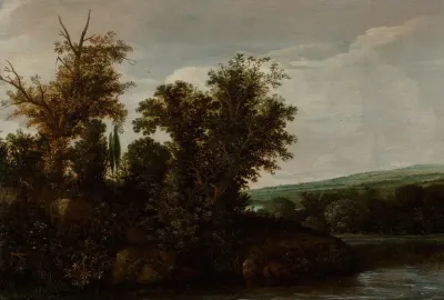A Wooded River Landscape With A Horseman Circa