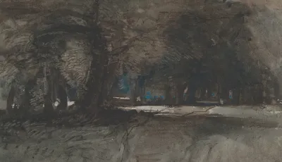 A Woodland Scene At Dusk
