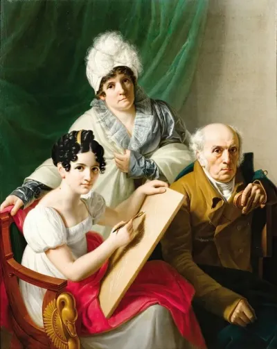 A Young Artist Drawing Her Father