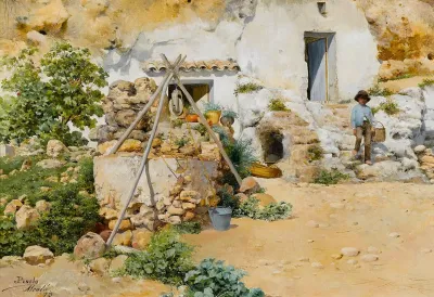 A Young Boy At The Well