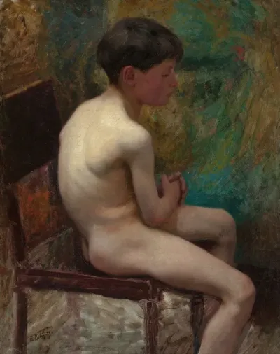 A Young Boy Seated Boy