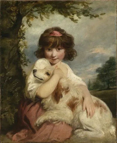 A Young Girl And Her Dog