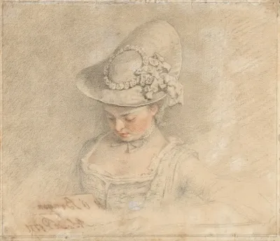 A Young Girl Wearing A Bonnet