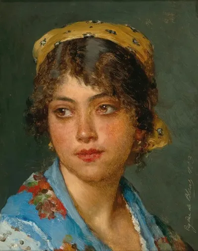 A Young Italian Woman With A Yellow Headscarf