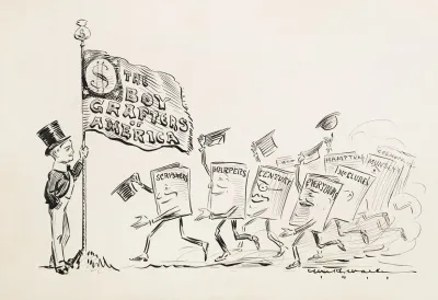 A Young Man Holds A Sign Reading The Boy Grafters Of America