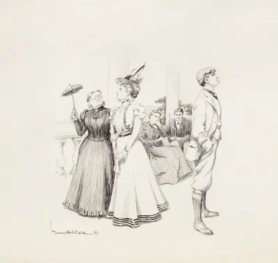 A Young Woman And A Young Man Pointedly Ignore Each Other At A Party