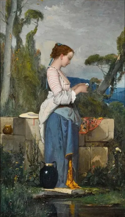 A Young Woman At A Well