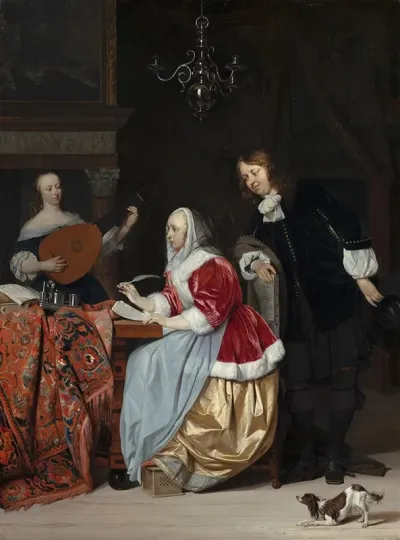 A Young Woman Composing A Piece Of Music