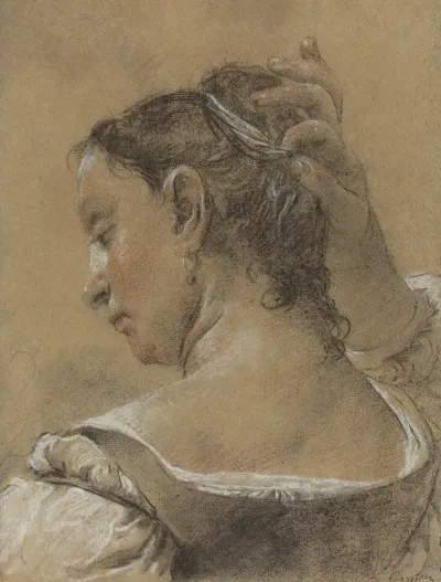 A Young Woman Fixing Her Hair