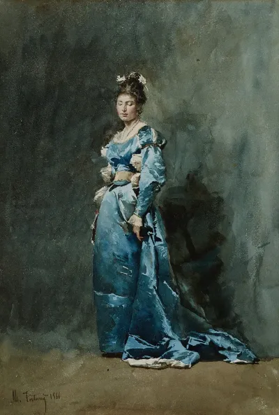 A Young Woman In A Blue Dress 2