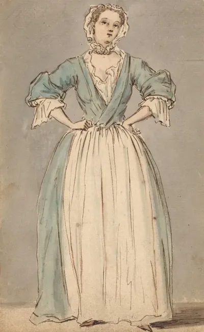 A Young Woman In A Blue Dress