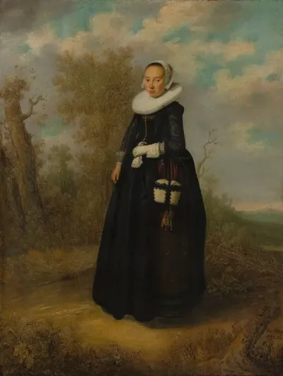 A Young Woman In A Landscape