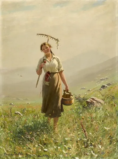 A Young Woman In The Meadow