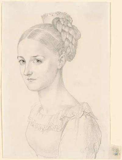 A Young Woman With An Elaborate Hairdo